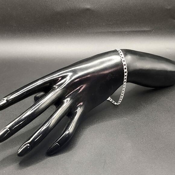 925 Sterling Silver Plated 4mm Cuban Bracelet Men's Women's Christmas Gift NEW - Picture 1 of 5